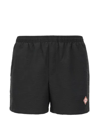 Casablanca Polyester Swim Shorts All Over Pattern In Black