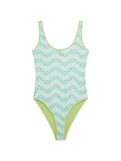 Casablanca Monogram Swimsuit In Green