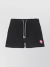Casablanca Monogram Textured Elastic Waist Drawstring Shorts In Black