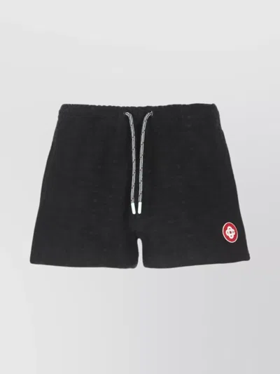 CASABLANCA MONOGRAM TEXTURED ELASTIC WAIST DRAWSTRING SHORTS