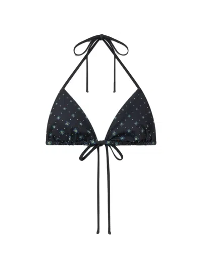 Casablanca Monogram Tie Bikini Top In Black
