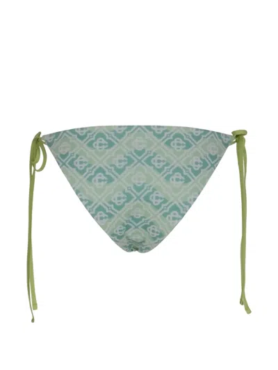 Casablanca Monogram Tie Side Bottoms In Green