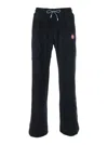 Casablanca Black Pants With All-over Embossed Monogram And Drawstring Waist