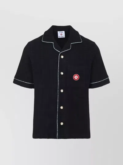 CASABLANCA MONOGRAM TOWELLING SHIRT CHEST POCKET