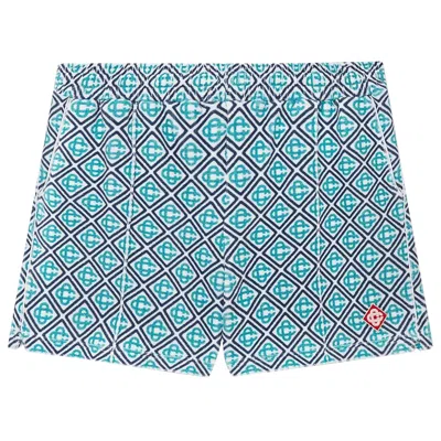 Pre-owned Casablanca Monogram Towelling Shorts 'blue' | Men's Size Xl