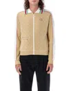 Casablanca Monogram-jacquard Velour Zip-up Jacket In Taupe