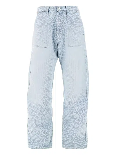 Casablanca Relaxed Monogram Denim Pants For Men In Blue