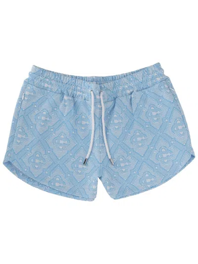Casablanca Shorts Featuring Graphic All Over Pattern In Blue