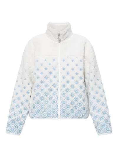 CASABLANCA MONOGRAM ZIP-UP FLEECE JACKET