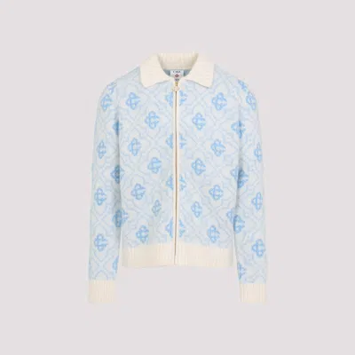 CASABLANCA MONOGRAM ZIP UP SWEATER
