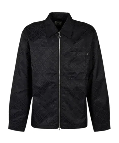 Casablanca Monogram Zip-up Jacket In Black