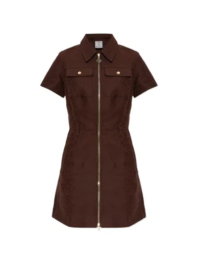 Casablanca Monogram-jacquard Mini Dress In Animal Print