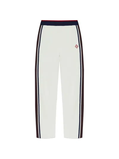 Casablanca Monogram-jacquard Side-stripe Track Pants In White