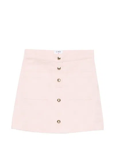 Casablanca Kids' Monogram-jacquard Skirt In Pink