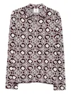 Casablanca Men Bordeaux Shirt With Classic Collar And All-over Monogram In Cotton Man In Brown