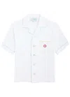 Casablanca Towelling Shirt With Chest Pocket In White