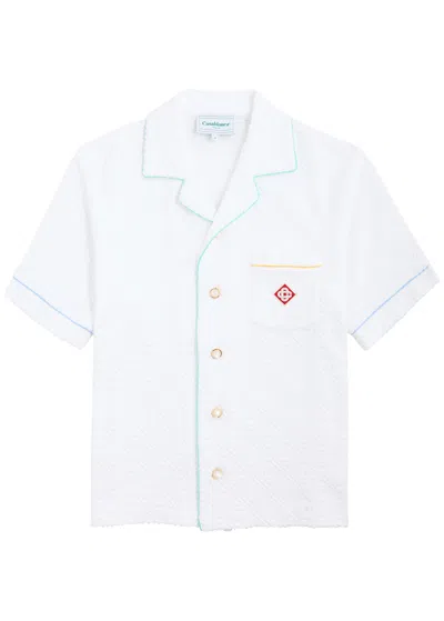 Casablanca Monogrammed-jacquard Terry Shirt In White