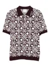 Casablanca Monogram Knit Short-sleeved Polo T-shirt In Multi