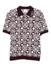 Casablanca Monogram Knit Short-sleeved Polo T-shirt In Multi