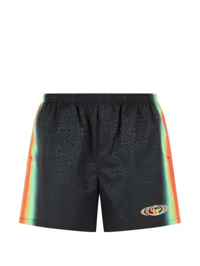 Casablanca Monogram Swim Shorts In Blue