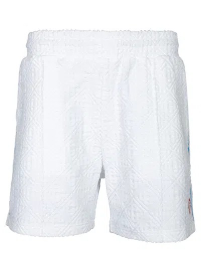 Casablanca Towelling Short Tennis Stripe In White