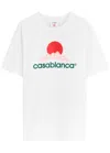 Casablanca White Crewneck T-shirt With Logo On The Front