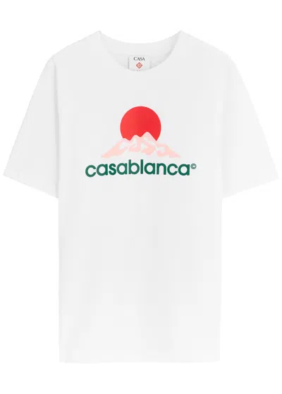 CASABLANCA CASABLANCA MONTAGNE LOGO-PRINT COTTON T-SHIRT