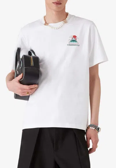 CASABLANCA MONTAGNE ONDULEE CREWNECK T-SHIRT