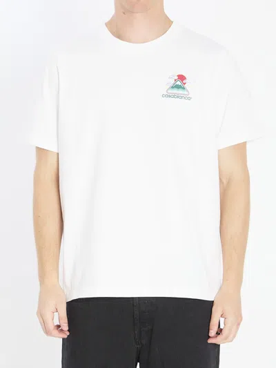 CASABLANCA MONTAGNE ONDULÉE PRINTED T-SHIRT