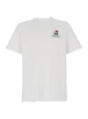 Casablanca T-shirt Girocollo Con Logo Sul Fronte In Cotone Bianca Uomo In White