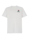Casablanca T-shirt Girocollo Con Logo Sul Fronte In Cotone Bianca Uomo In White