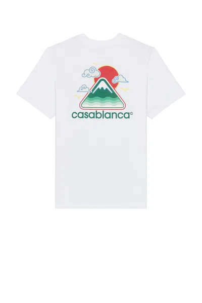 Casablanca Montagne Ondulee Screen Printed T-shirt In White