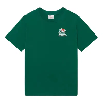 Casablanca Montagne Ondulee Screen Printed T-shirt In Green