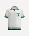 Casablanca White Silk Wavy Mountains Cuban Collar Shirt In White
