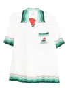 Casablanca Convertible-collar Printed Silk-twill Shirt In White