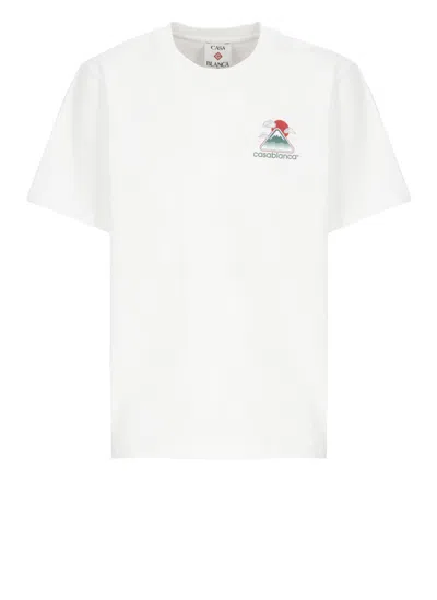 Casablanca Montagne Ondulee T-shirt In White