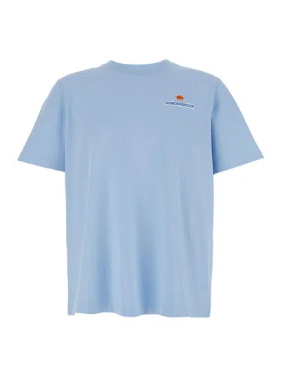 Casablanca Montagne Patch T-shirt In Blue