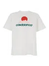 Casablanca White Crewneck T-shirt With Logo On The Front In White