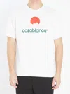 Casablanca White Crewneck T-shirt With Logo On The Front In Cotton Man In White