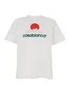 Casablanca White Crewneck T-shirt With Logo On The Front In White