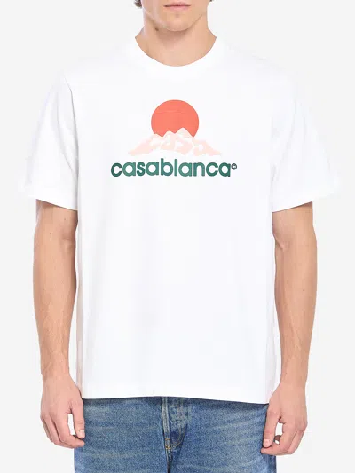 Casablanca Men Montagne Printed T-shirt In White