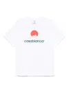 Casablanca White Crewneck T-shirt With Logo On The Front