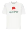 Casablanca White Crewneck T-shirt With Logo On The Front In White