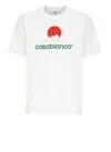 Casablanca White Crewneck T-shirt With Logo On The Front In White