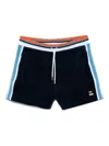 Casablanca Montagne Velvet Shorts With Side Stripe In Black