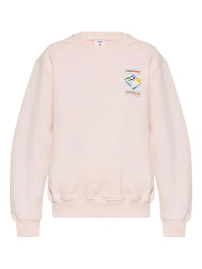 Casablanca Mountain Sports Crewneck Sweater In Pink