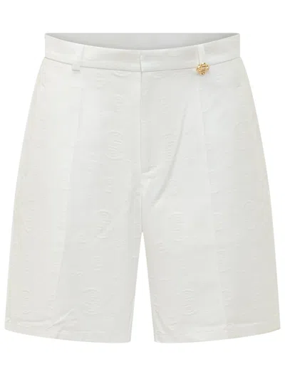 Casablanca Motif Monogram Shorts In White