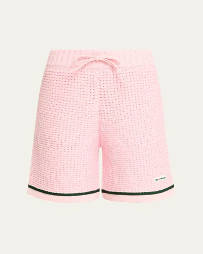 Casablanca Mouline Knit Bermuda Shorts In Pink