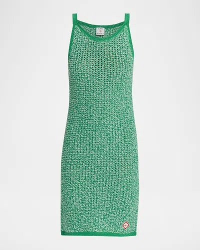Casablanca Mouline Knit Sleeveless Mini Dress In Green