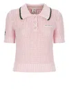 Casablanca Cotton Mouliné Polo Shirt In Pink